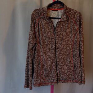 Tranquility By Soma Brown Zip Yoga Stretch Lounge Jacket Women's X-Large